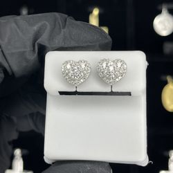 Heart Shaped Moissanite Cluster Earrings 