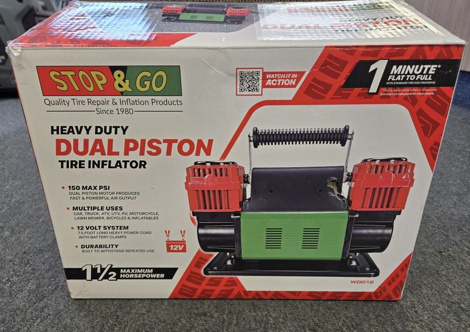 Stop & Go 12v Heavy Dual Piston Tire Inflator