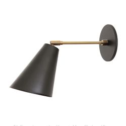 Cedar & Moss Mid-Century Black And Brass Sconces