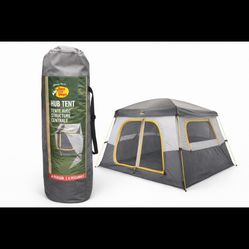 Bass Pro Shops 4-Person Hub Tent w/ Central Structure – Easy Setup Camping Tent