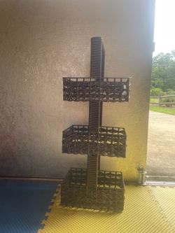 3 tier wicker basket storage tower