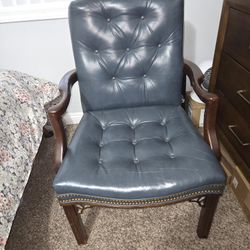 Leather And Wood Office Chair