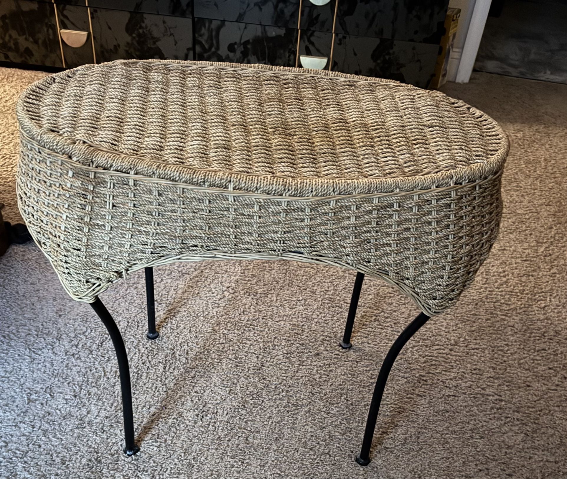 Wicker & Metal Side/Coffee Table