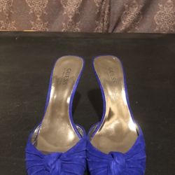 Vintage Guess By Marciano Heels Blue Suede Size 9