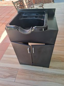 Shampoo bowl with cabinet