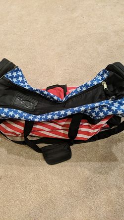 American flag, japanese duffle bag