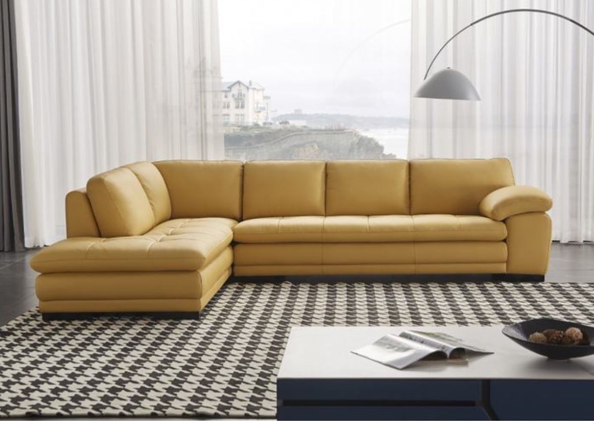 I am selling a RINOLO Modern Maria L-shaped sofa and chaise longue, facing right and left, made of wide genuine leather, birch and pine wood frame, bi