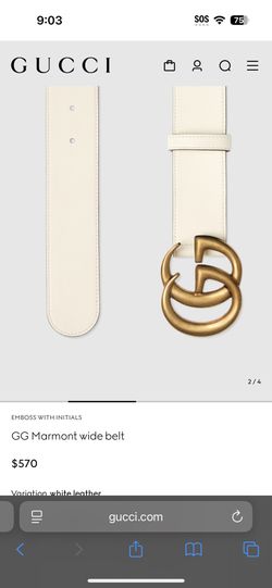 Gucci Marmont Belt *White* AUTHENTIC
