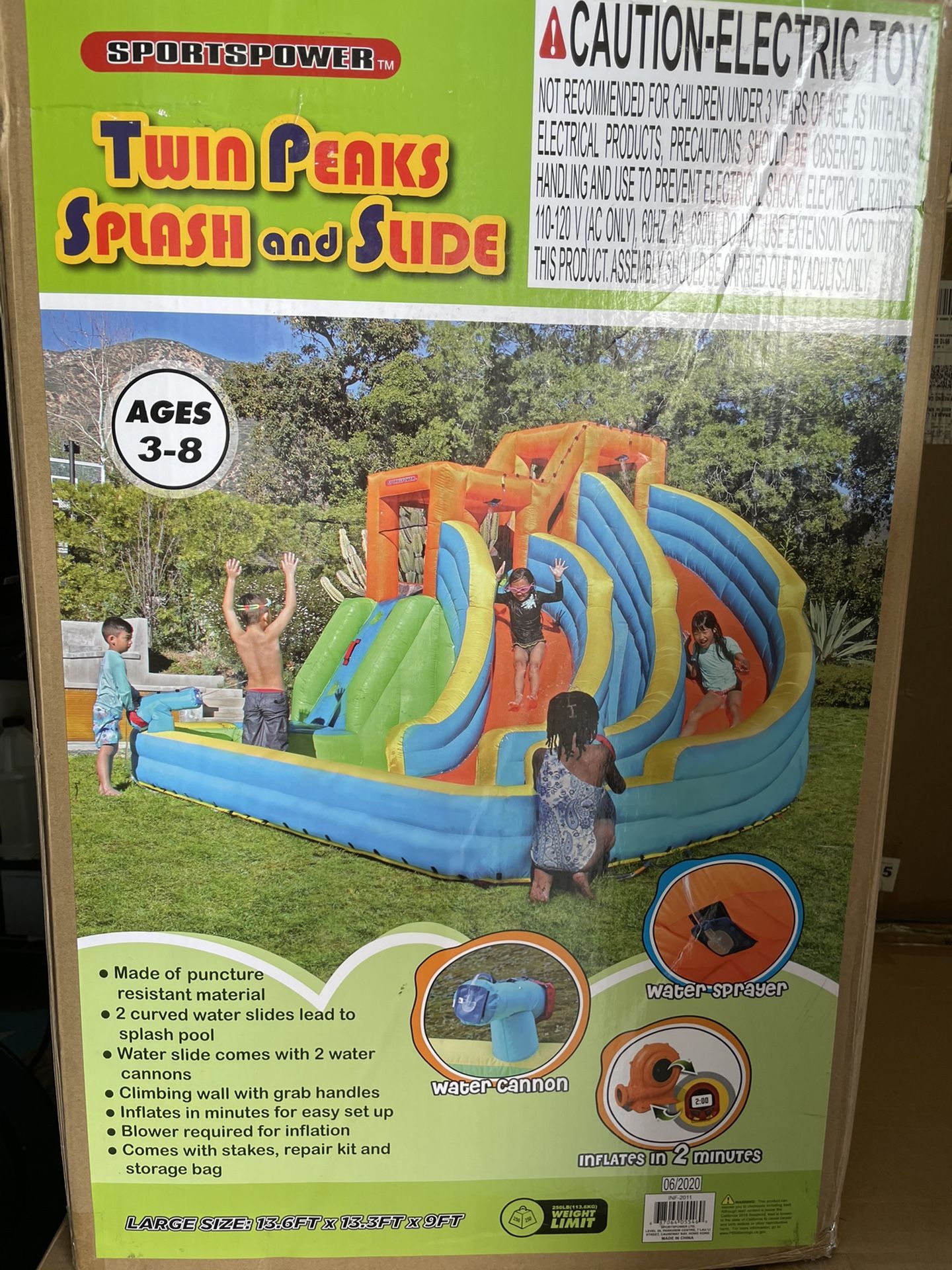 Climbing Wall Sportspower Twin Peaks Splash And Slide ????Double