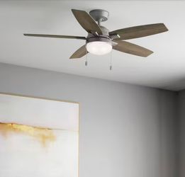 Antero 52 in. Hunter Express Indoor Matte Silver Ceiling Fan with Light Kit Included