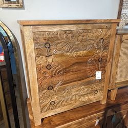 Four Drawer Carved Dresser