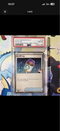 PSA 8 N's PP Up Holo Pokémon Card 153/159 trainer