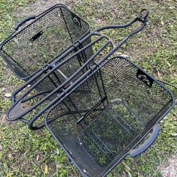 Rear Bicycle Rack With I Removable Baskets