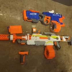 Nerf Hyperfire Elite and Modulus Guns With NERF N Strike Elite 25 Max Round Ammo Drum Magazine Replacement Dart Clip Straight Mags and Darts