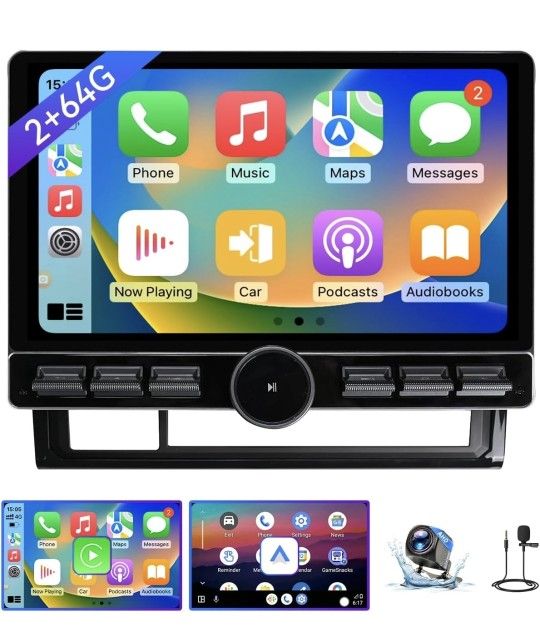 10 Inch Car Stereo Radio Compatible with Toyota Tacoma 2005-2015, Android 13 2+64G Wireless CarPlay Android Auto Car Radio Replacement with GPS/SWC/Ba