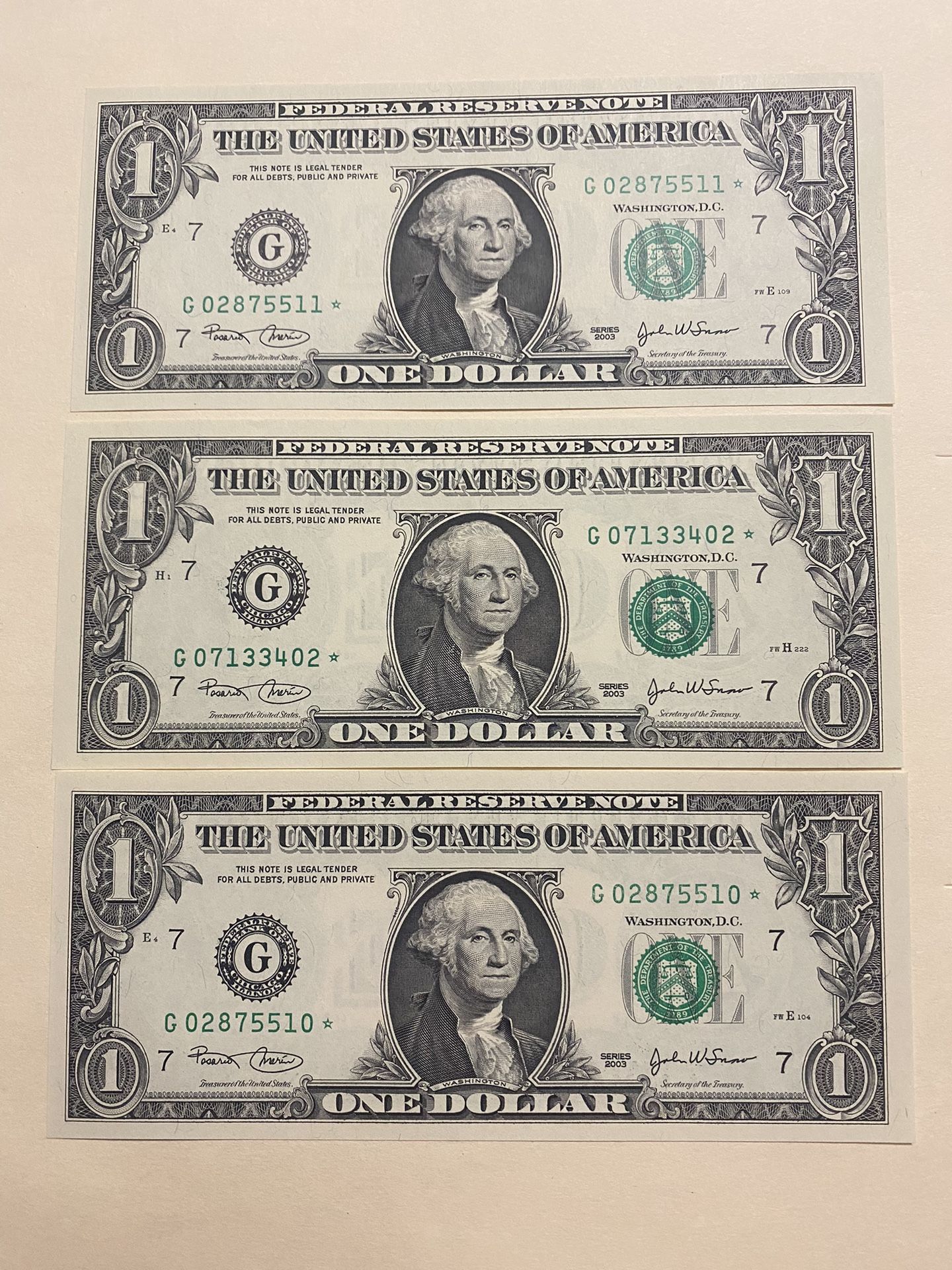 20 collectible star notes in perfect condition, all from the year 2003. I’m asking for $75 for all, firm price 🌟🌟