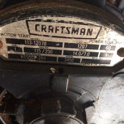 Vintage craftsman table saw motor *working condition*