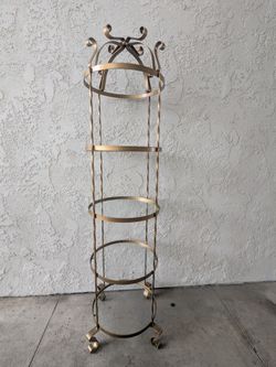 Gold Metal Tiered Plate Rack Stand