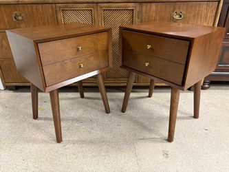 CROSLEY Landon Mahogany Single Drawer Closed Nightstand (Set of 2)