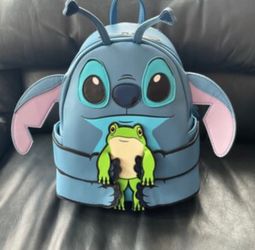 Loungefly Stitch Holding Frog Backpack Boxlunch Exclusive, Limited Hard to...