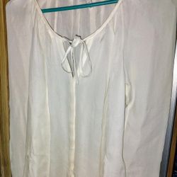Joie Watson Blouse In Porcelain, size XS