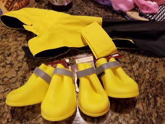 Doggie rain coat and rain boots