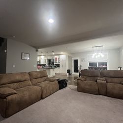 Power Recliner Sofa Set  - 2 Love Seats 