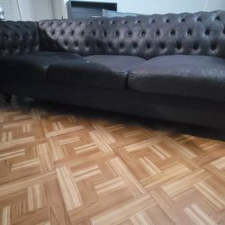 Chesterfield Black Sofa 