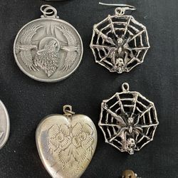 Vintage Silver  Religion Charms Silver Heart Made India