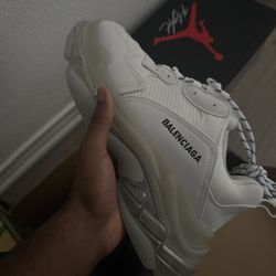 Triple S Clear Sole logo-embroidered leather, nubuck and mesh sneakers