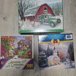 3 Puzzles 1000 Pieces Each
