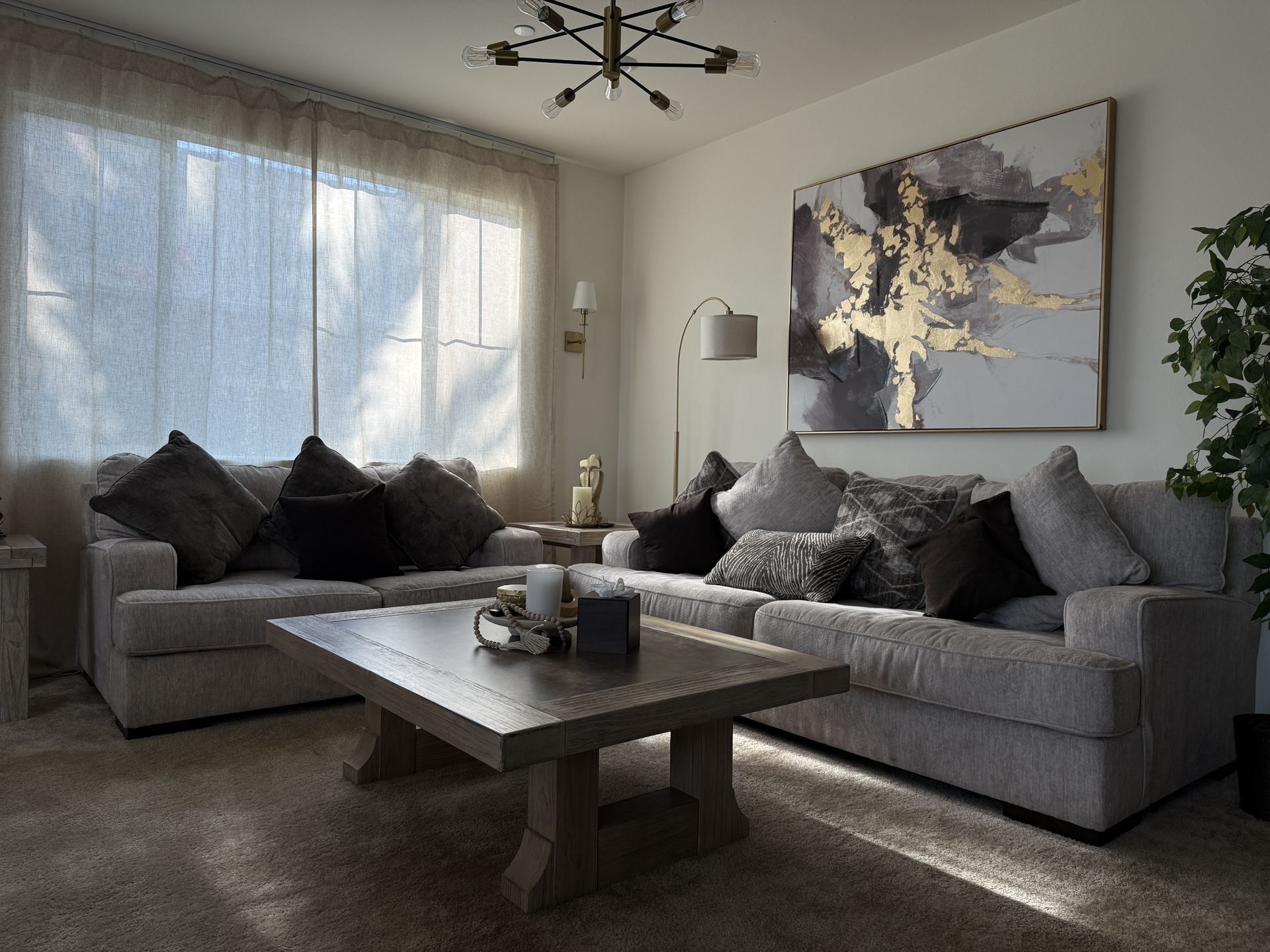 Ashley Sofa Set With Coffee Table And 2 Accent Side Tables