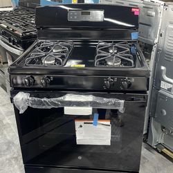GE Black Gas stove 4 burners