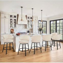 6 Swivel Bar Stools for kitchen island, new in box.