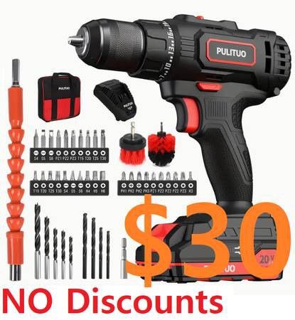 (NEW) 20v 398in-lbs 1/2 Cordless Drill