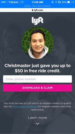 Lyft code free CODE CHRISTMASTER/ Uber UBERCMASTER