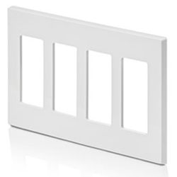 Leviton 4 gang decora plus wall plate premier lev 808312-sw