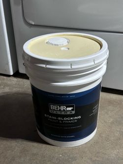 5 Gallon BEHR Ultra Exterior Satin Paint – Light Cream Yellow (Not White)