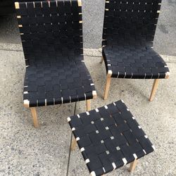 Knoll Risom Lounge Chairs + Stool