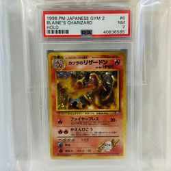 Pokemon 1998 Pokemon Japanese Challenge From The Darkness PM Gym 2 Blaine’s Charizard #6 Holo PSA Grade 7