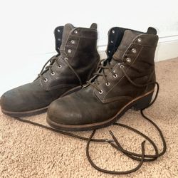 Workx Red Wing Shoes Womens 9.5 Brown Leather Lace Up Steel Toe Work Boots