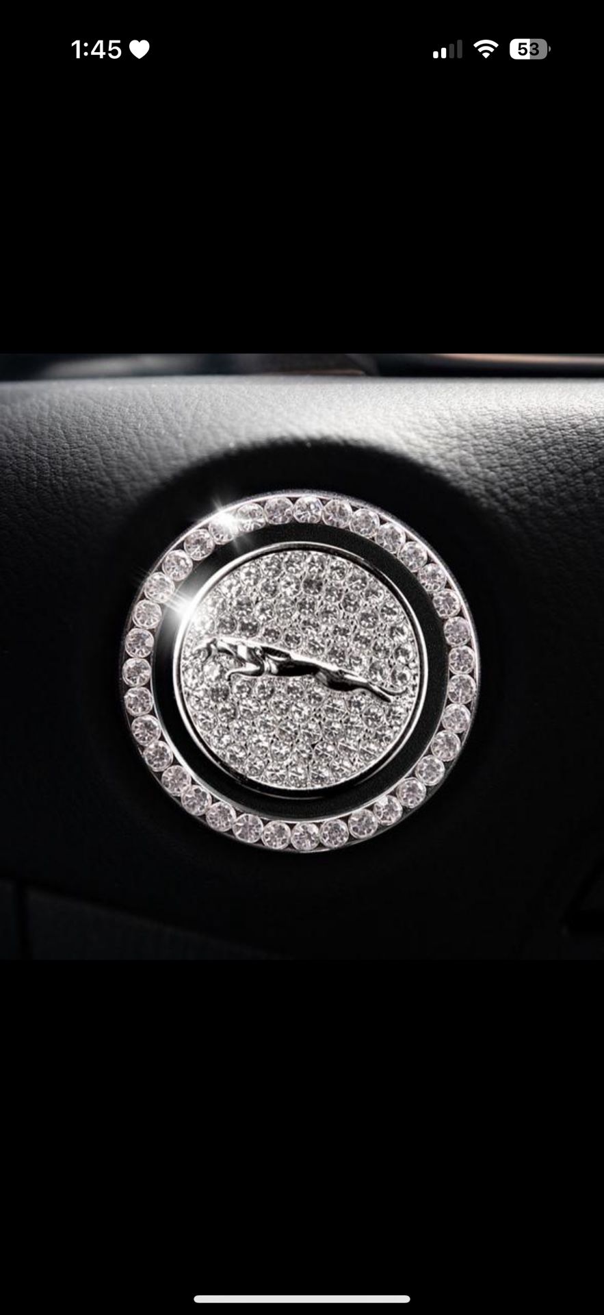 JaguarStart Button | Bling Car Décor | Crystal Rhinestone Car Bling Ring | Emblem Sticker