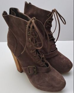 Steve Madden Carnaby Brown Heel Leather Boots Women's Size 10M