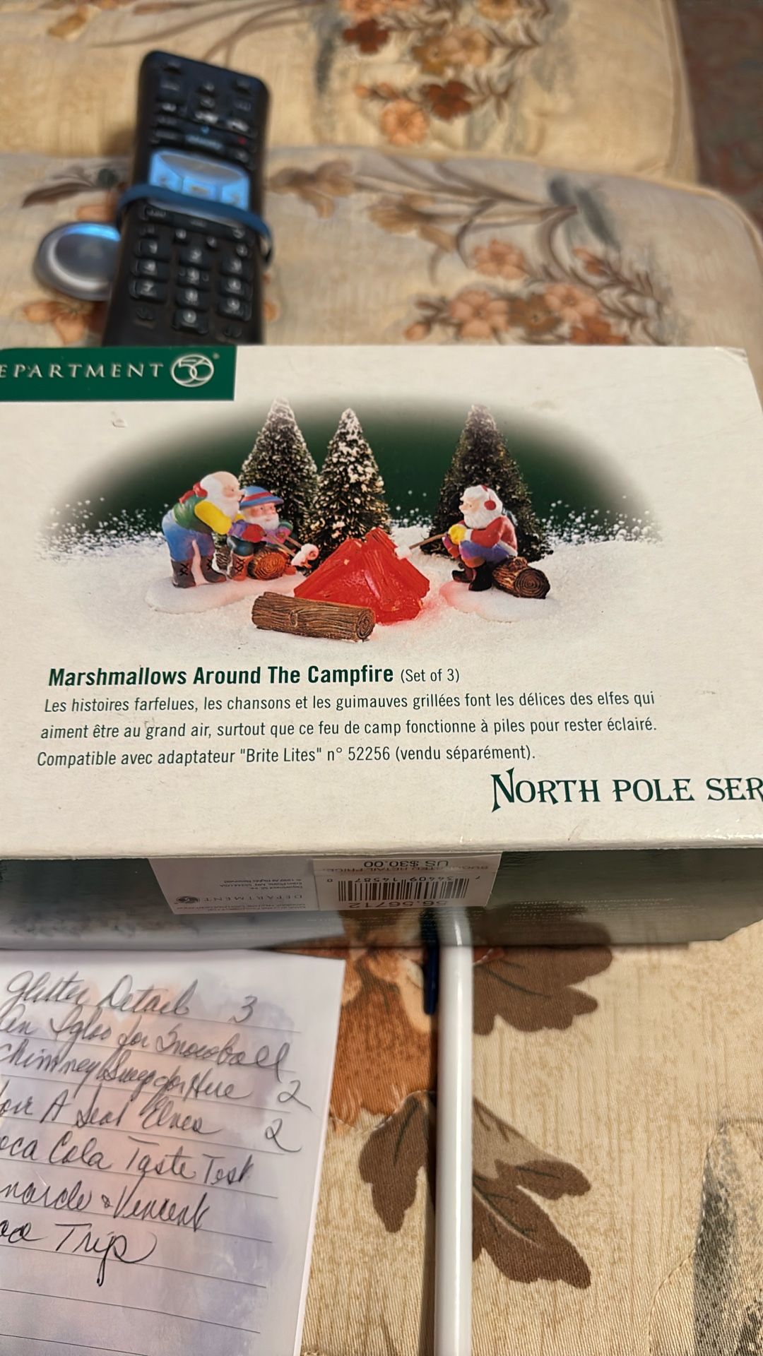 Dept 56 N. Pole Village. Marshmallows Around The Campfire.