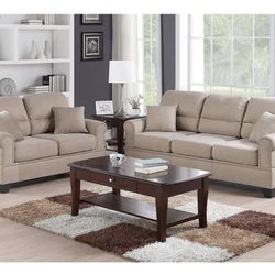 Beige Sofa And Love Seat Set 