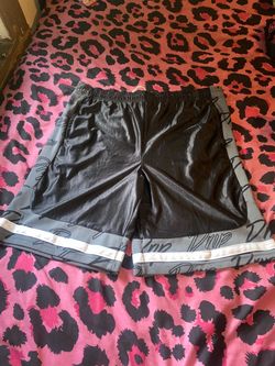 Black Athletic Shorts with Script Side Panels
