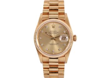 1986 Rolex Datejust 36mm - 16018G (Factory Champagne Diamond)