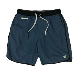 Vuori Banks Shorts Mens Large L Blue 7” Inseam Linerless Gym Running Surf V330
