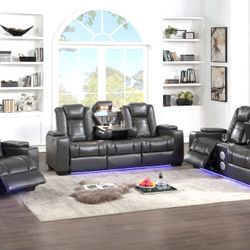 STEFANO30 3PC Reclining Set (Gray) **NEW ARRIVAL**