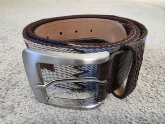 W. Kleinberg Santa Fe Tapestry Belt Croc Leather Tabs Size 36